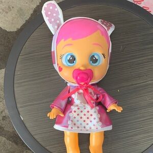 Cry Baby- Charming Pink and White Doll with Pacifier